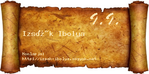 Izsák Ibolya névjegykártya