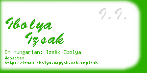 ibolya izsak business card